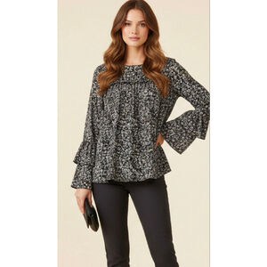 Michael Kors Blue White Floral Tunic Top M